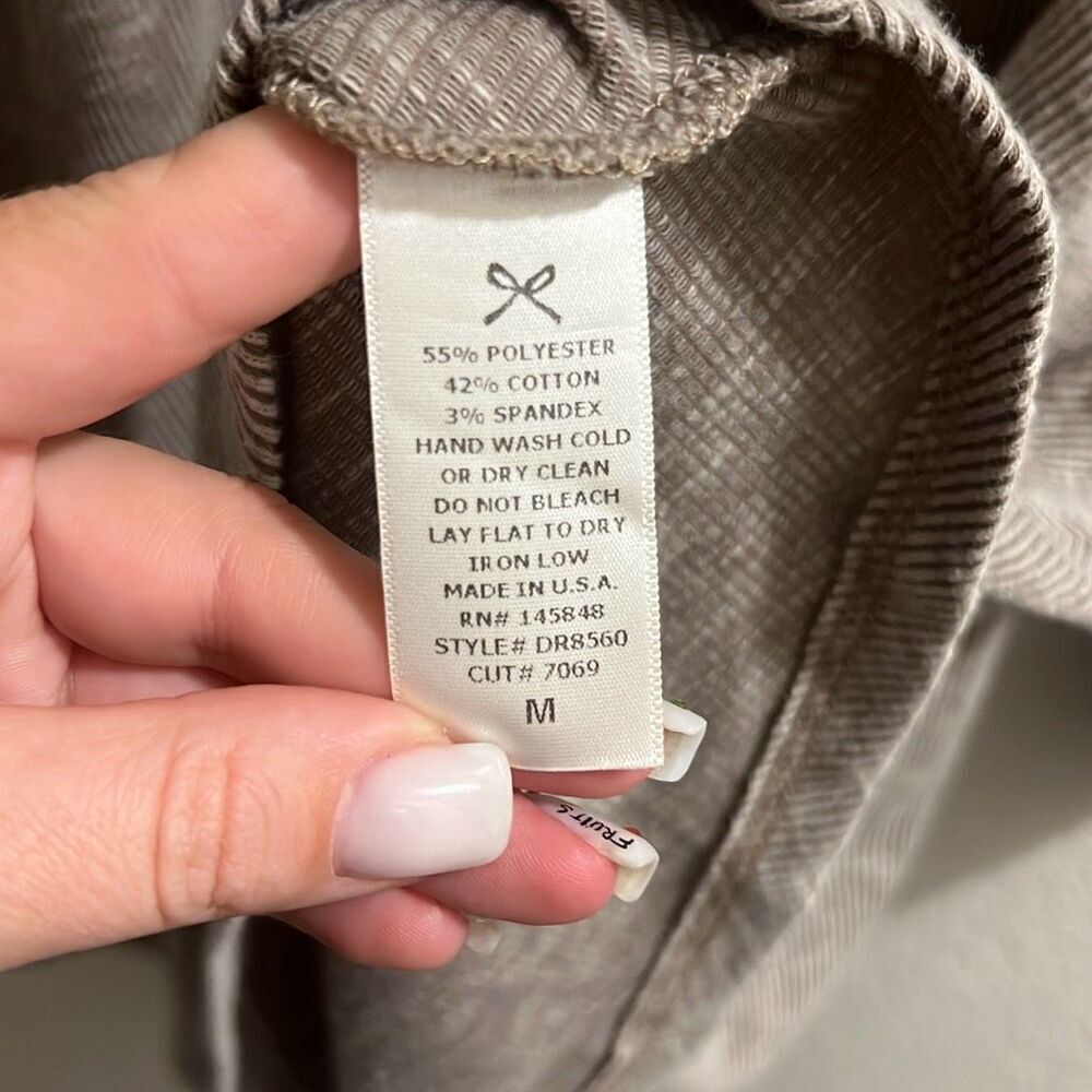 ✨Everly Cold Shoulder Long Sleeve Ribbed Tan Sz Medium Dress✨ - Picture 7 of 7